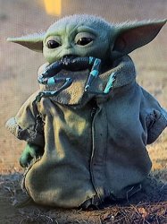 Baby Yoda frog Meme Template