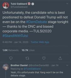 Tulsi cringe with Twitter clapback Meme Template