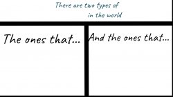 There are two types of X in the world... Meme Template