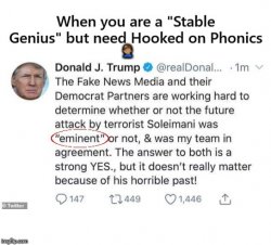 Donald Trump Stable Genius Hooked On Phonics Meme Template