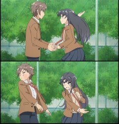 Anime Girl Slapping A Guy Meme Template
