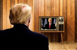 Trump watching Trump on TV Meme Template