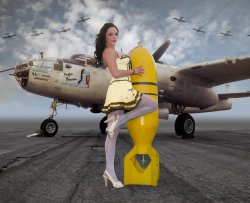 Warbird Pinup B-25 Mitchell Meme Template