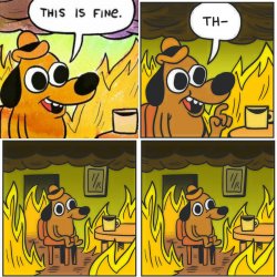 This Is Fine challenge Meme Template