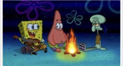 Spongebob Campfire song Meme Template