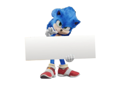 Sonic holding sign Meme Template
