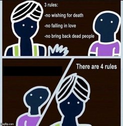 Genie now has 4 rules Meme Template