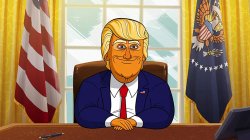 Cartoon President Trump - Oval Office Meme Template