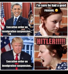 trump vs obama liberal morons Meme Template