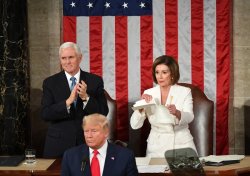 Nancy rips up Trump's* SOTU speech Meme Template