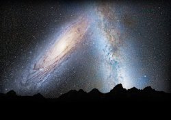 Andromeda and Milkyway Galaxies collision Meme Template