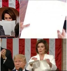 Nancy Pelosi rips paper Meme Template
