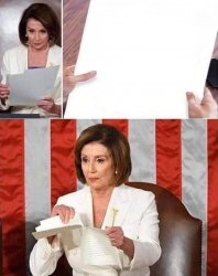 Nancy Pelosi Rips Up Speach Meme Template