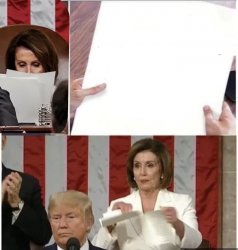 Pelosi rips up Trump state of the union Meme Template