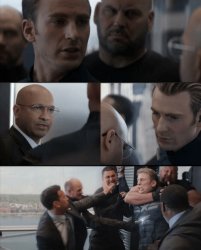 Captain America Elevator Fight Meme Template