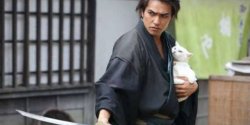 Samurai holding cat and sword Meme Template