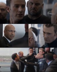 Captain America elevator fight Meme Template