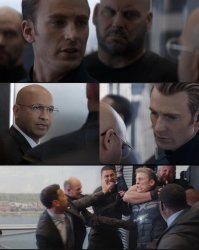 Capitan America Elevator Fight Meme Template