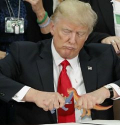 Trump playing with dinosaurs Meme Template