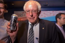 Bernie Sanders with a can of craft beer Meme Template