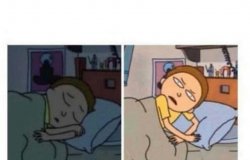 Morty waking up Meme Template