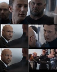 Captain America elevator fight scene Meme Template