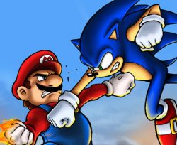 Mario vs. Sonic Meme Template