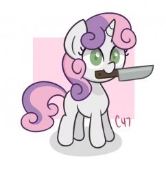 Sweetie Belle with a knife Meme Template