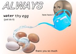 water the eggs Meme Template