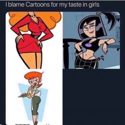 I blame Cartoons for my taste in girls Meme Template