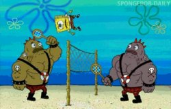 spongebob in badminton Meme Template