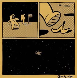 Astronaut slipping on banana peel Meme Template