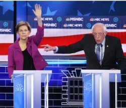 Sanders Pointing Warren Meme Template