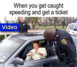 Nancy Pelosi Tearing Up Speeding Ticket Meme Template