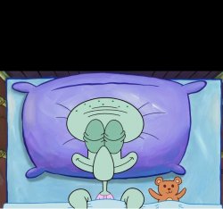 Squidward sleeping Meme Template