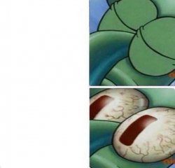Squidward sleeping Meme Template