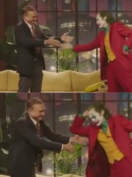 joker pretending to shake hands Meme Template