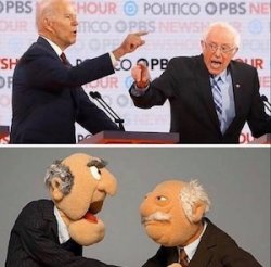 Biden Sanders Statler Waldorf Meme Template