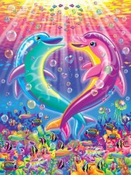 Lisa frank dolphins Meme Template