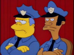 The Simpsons Cops not Happy Meme Template