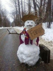 Florida Hitchhiking Snowman Meme Template