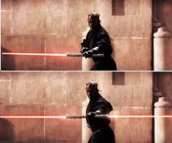 Darth Maul two-sided lightsaber Meme Template