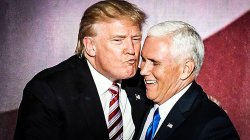 Mike Pence gets the Judas kiss from Trump Meme Template