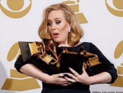 Adele holding Grammys Meme Template