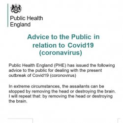 Coronavirus Advice Public Health England Spoof Meme Template