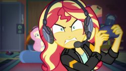 Angry Sunset Shimmer plays Meme Template