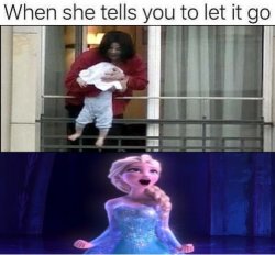 Frozen Elsa And Michael Jackson Let It Go Meme Template