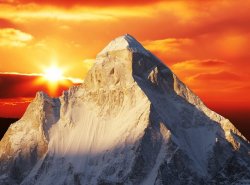 Himalaya Mountain Sunset Meme Template