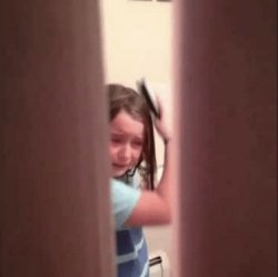 Girl crying while getting ready Meme Template