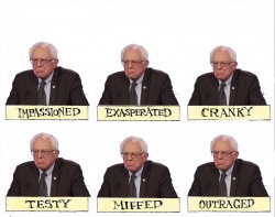 Many moods of Bernie Sanders Meme Template